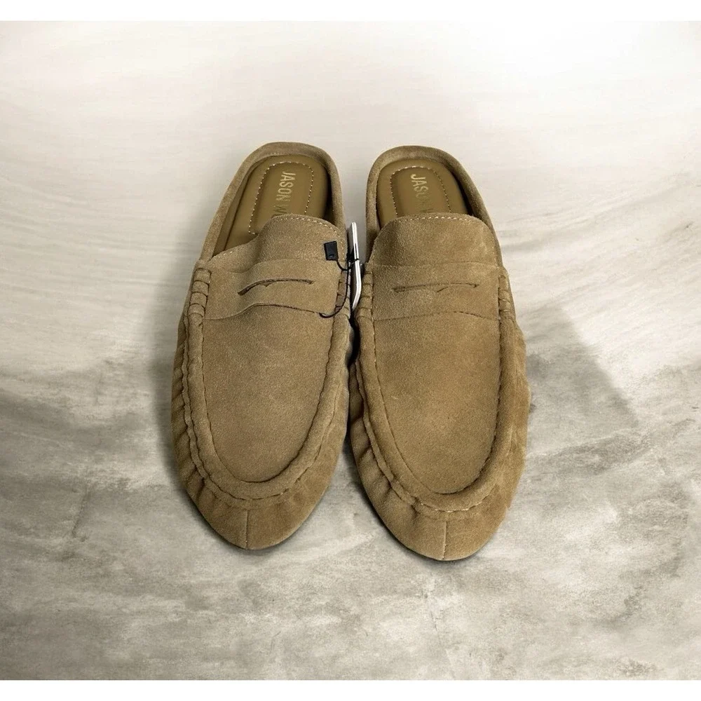 Jason Wu Meeky Mule Loafers Chestnut Suede Leather Slides 7.5 NWT Box